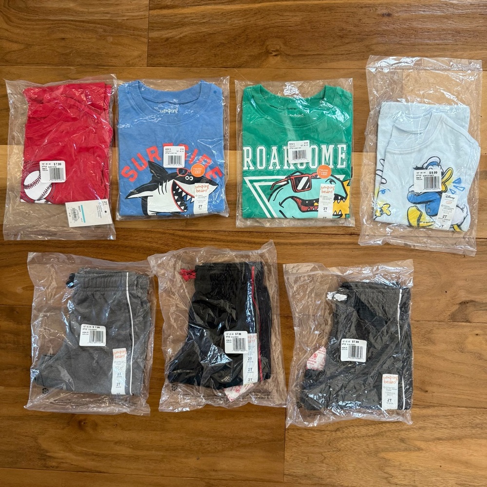 Brand New Bundle! 3 Pairs of Boys Shorts & 4 Short Sleeve T-Shirts, Size 2T, NWT - Picture 2 of 9